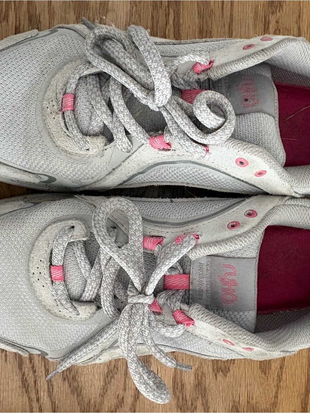 Ryka Light Gray and Pink Women's Athletic Sneakers
